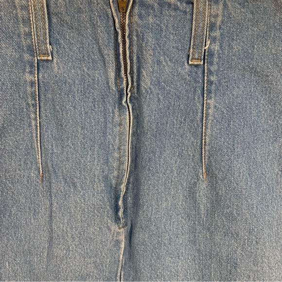 VTG 90s Stuffed Shirt Jeanswear Denim Midi Skirt Back Buttons - Picture 4 of 9